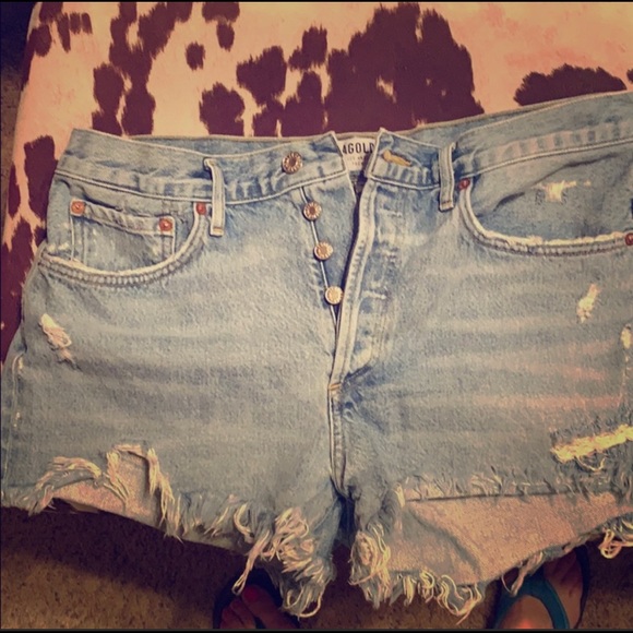 Agolde Parker Vintage Cut Off Shorts - Picture 2 of 7